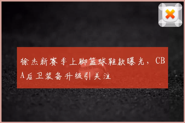 徐杰新赛季上脚篮球鞋款曝光，CBA后卫装备升级引关注